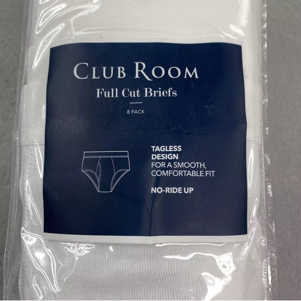 Club Room Briefs Mens White Underwear 8 Pack - Picture 2 of 5